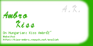 ambro kiss business card